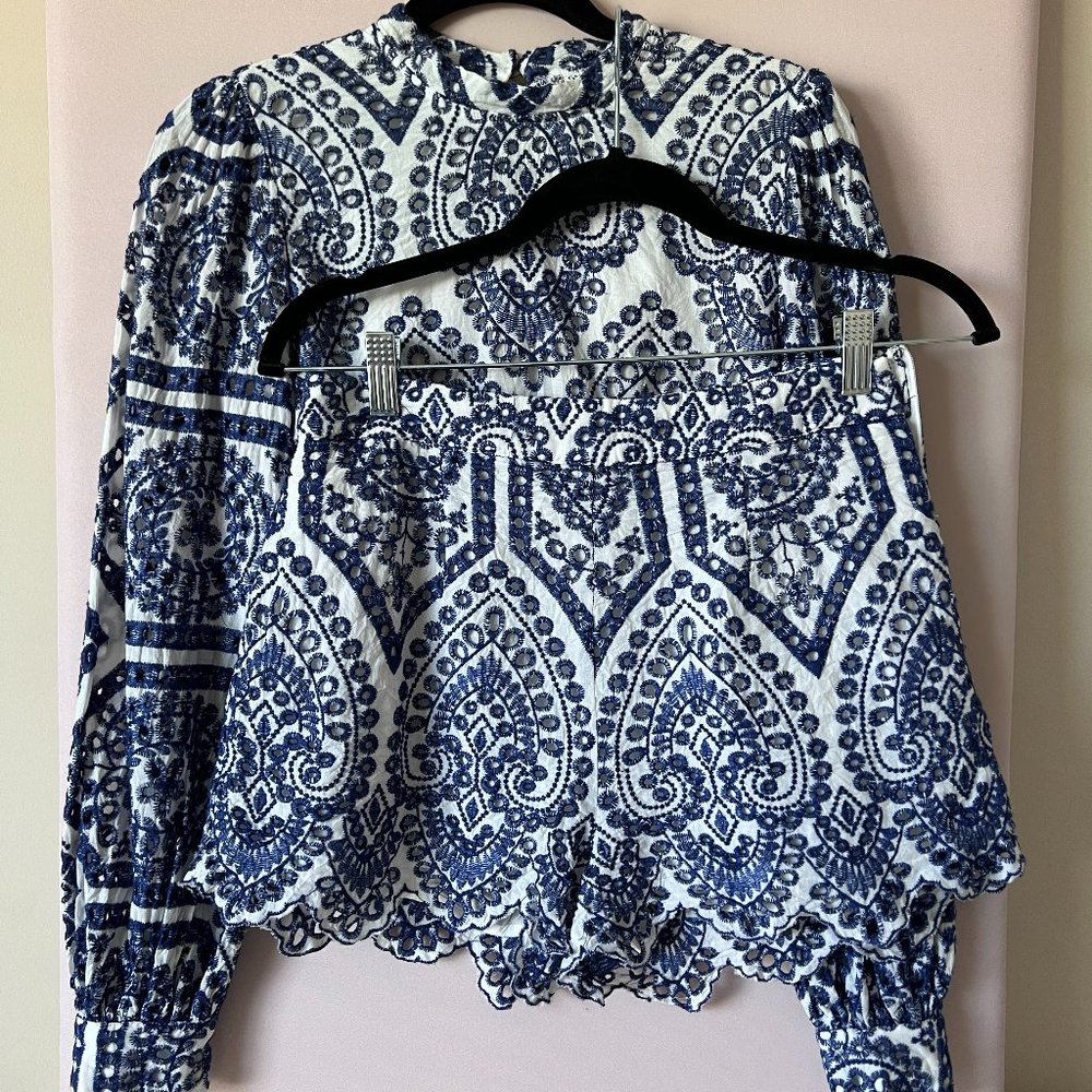 Mink Pink Emilee Eyelet Blouse and Matching Shorts